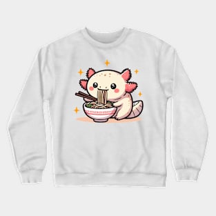 adorable axolotl ramen noodles Crewneck Sweatshirt